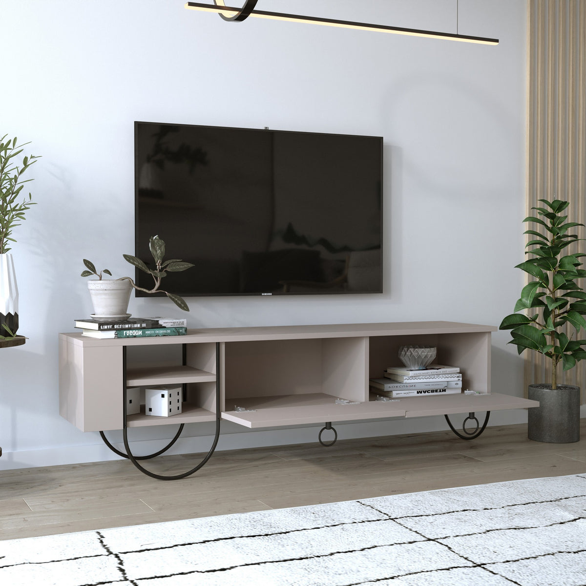 TV Furniture - TV Furniture Norfolk Mocha Melamine 150x44x36 cm - Dimehouse