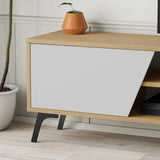 TV Furniture - TV Furniture Fiona Oak White Melamine 180x48x35.6 cm - Dimehouse