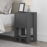 Bedside tables - Bedside table Ema Anthracite Melamine 30x55x30 cm - Dimehouse