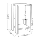 Bedside tables - Bedside table Ema Anthracite Melamine 30x55x30 cm - Dimehouse