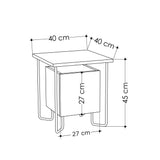 Bedside tables - Bedside table Acres Dark brown Melamine 40x45x40 cm - Dimehouse