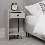 Bedside tables - Bedside table Sirius Left Mocha Melamine 32x61x30 cm - Dimehouse