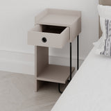 Bedside tables - Bedside table Sirius Left Mocha Melamine 32x61x30 cm - Dimehouse