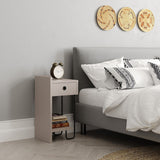 Bedside tables - Bedside table Sirius Left Mocha Melamine 32x61x30 cm - Dimehouse