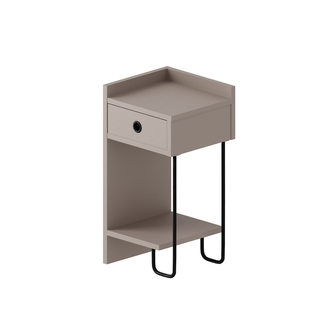Bedside tables - Bedside table Sirius Left Mocha Melamine 32x61x30 cm - Dimehouse