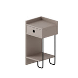 Bedside tables - Bedside table Sirius Left Mocha Melamine 32x61x30 cm - Dimehouse