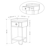 Bedside tables - Bedside table Sirius Left Mocha Melamine 32x61x30 cm - Dimehouse