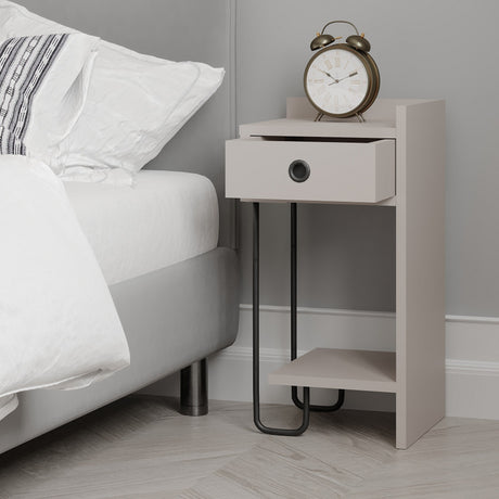 Bedside tables - Bedside table Sirius Right Mocha Melamine 32x61x30 cm - Dimehouse