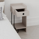 Bedside tables - Bedside table Sirius Right Mocha Melamine 32x61x30 cm - Dimehouse
