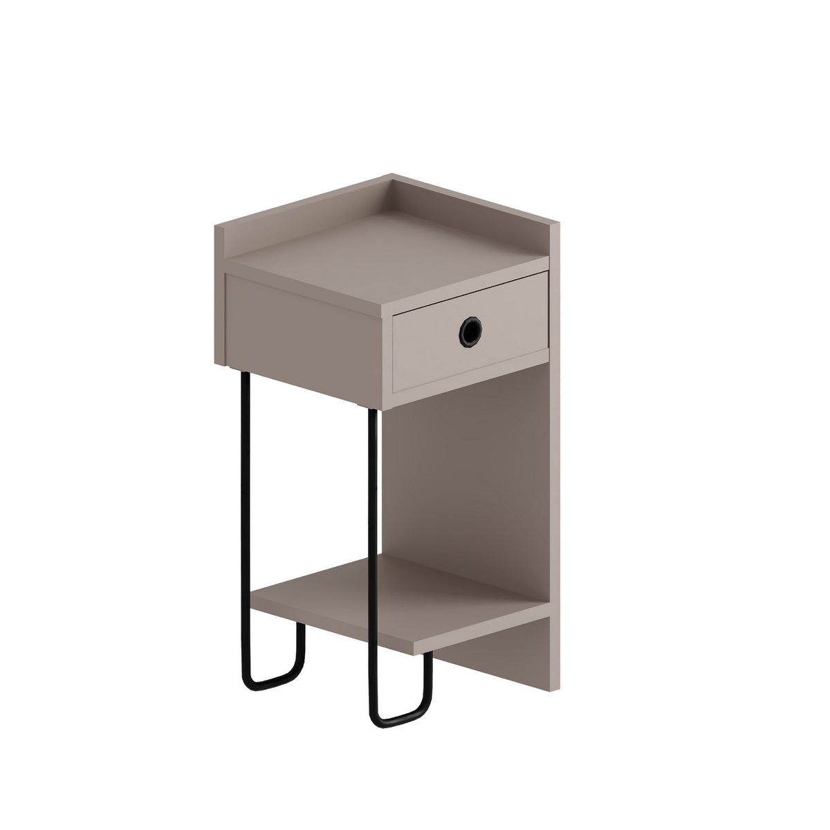 Bedside tables - Bedside table Sirius Right Mocha Melamine 32x61x30 cm - Dimehouse