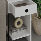 Bedside tables - Bedside table Sirius Right White Melamine 32x61x30 cm - Dimehouse