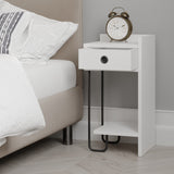 Bedside tables - Bedside table Sirius Right White Melamine 32x61x30 cm - Dimehouse