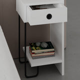 Bedside tables - Bedside table Sirius Right White Melamine 32x61x30 cm - Dimehouse