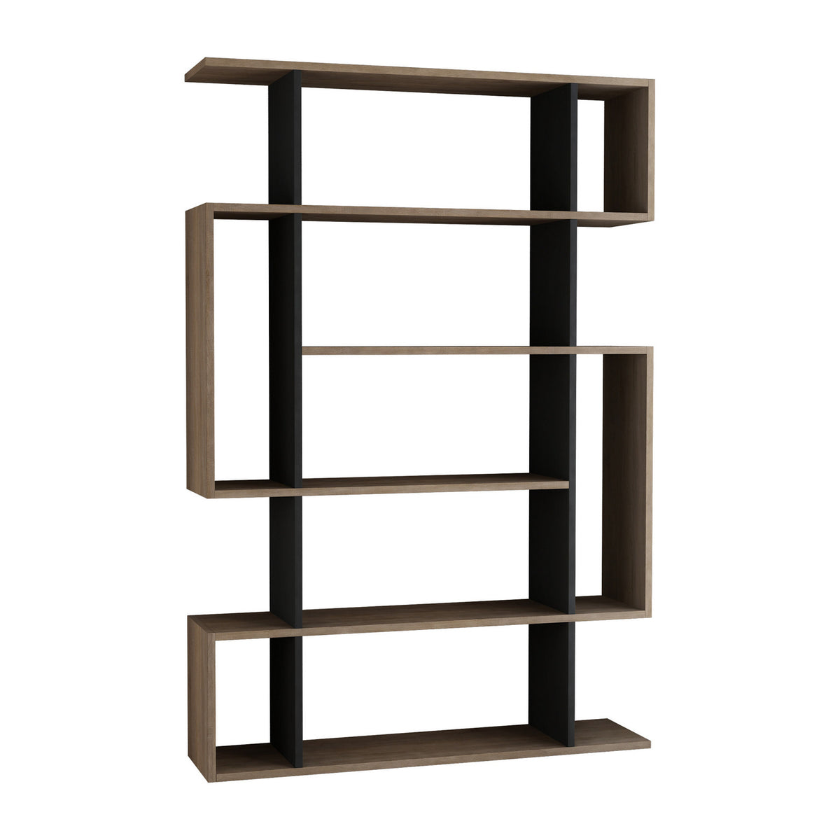 Bookcases - Bookcase Mito Sonoma Oak Anthracite Melamine 110x161x25.5 cm - Dimehouse