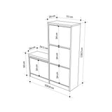 Shoe cabinets - Shoe cabinet Dude White Melamine 105x118.5x26 cm - Dimehouse