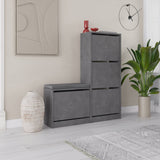Shoe cabinets - Shoe cabinet Dude Gray Melamine 105x118.5x26 cm - Dimehouse