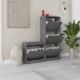 Shoe cabinets - Shoe cabinet Dude Gray Melamine 105x118.5x26 cm - Dimehouse
