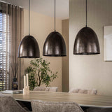 Hanging lamps - Industrial Hanging Lamp Kylian 3 - Light Metal Brown - Dimehouse