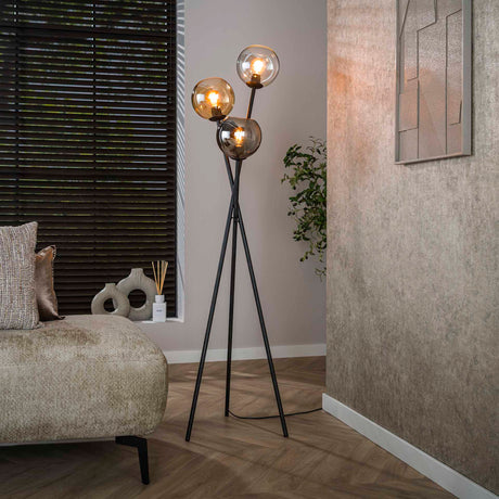 Floor lamps - Floor lamp Nova 3 - light Black with Globes - Dimehouse
