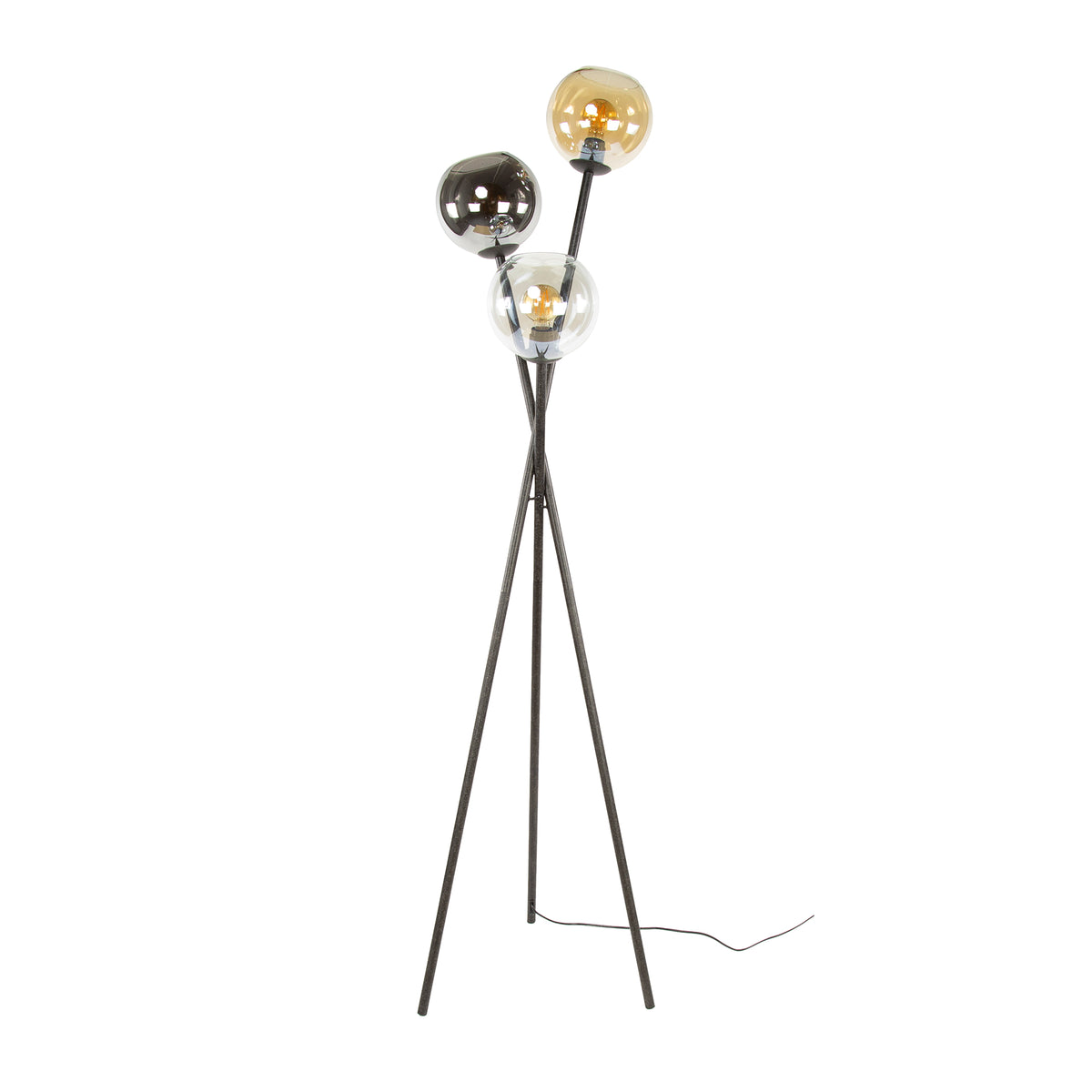 Floor lamps - Floor lamp Nova 3 - light Black with Globes - Dimehouse