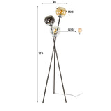 Floor lamps - Floor lamp Nova 3 - light Black with Globes - Dimehouse