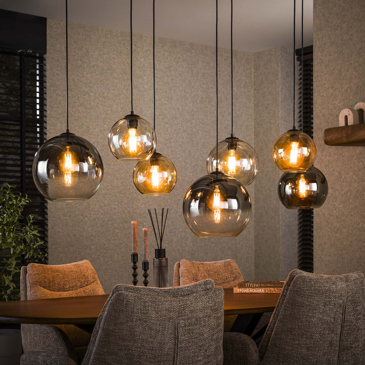 Hanging lamps - Modern Hanging Lamp Glass 7 - light Juliette - Dimehouse