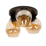 Ceiling lamp - Modern ceiling lamp 3 - light Felien amber glass - Dimehouse