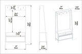 Coat Racks - Wardrobe Furniture Coat Rack Walnut Melamine Devon - With Compartments and Drawer - Dimehouse