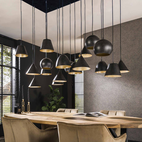 Hanging lamps - Hanging lamp Kane 18 - light metal black - Dimehouse