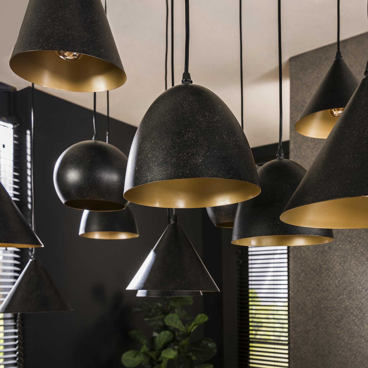 Hanging lamps - Hanging lamp Kane 18 - light metal black - Dimehouse