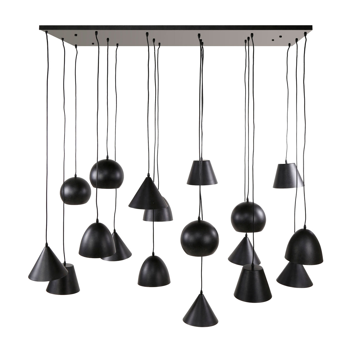 Hanging lamps - Hanging lamp Kane 18 - light metal black - Dimehouse