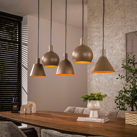 Hanging lamps - Hanging lamp Sienna 5 - light Beige 120 cm - Dimehouse