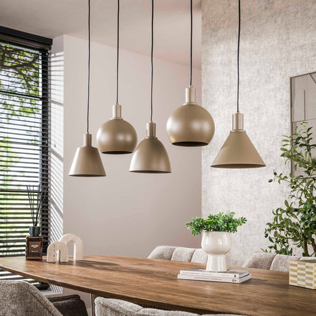 Hanging lamps - Hanging lamp Sienna 5 - light Beige 120 cm - Dimehouse