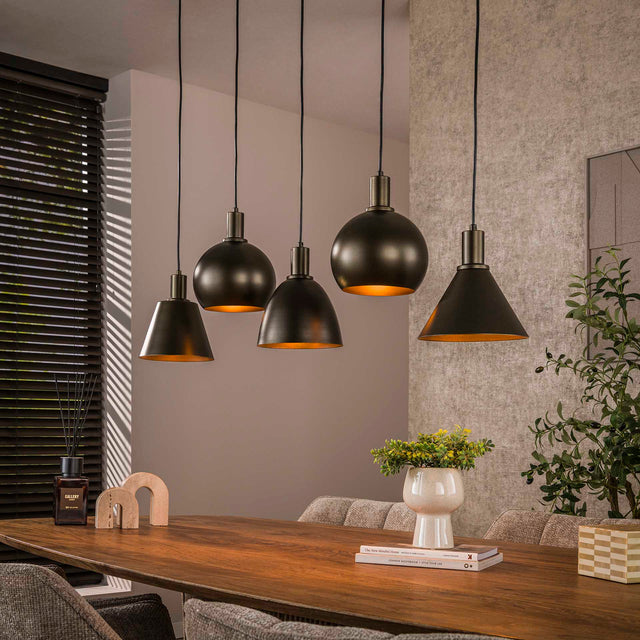 Hanging lamps - Hanging lamp Sienna 5 - light Brown 120 cm - Dimehouse