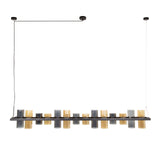 Hanging lamps - Hanging lamp Khai 14 - light cylinder mixed glass - Dimehouse