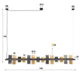 Hanging lamps - Hanging lamp Khai 14 - light cylinder mixed glass - Dimehouse