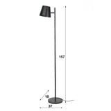Floor lamp Sienna DH Interior Charcoal LxWxH 61x32x25 Metal White photo size indication