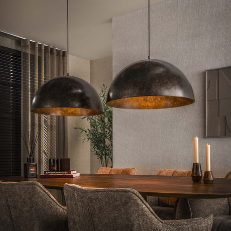 Hanging lamps - Industrial hanging lamp Dacia 2 - light Brown Round 2xØ60 cm - Dimehouse