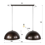 Hanging lamps - Industrial hanging lamp Dacia 2 - light Brown Round 2xØ60 cm - Dimehouse