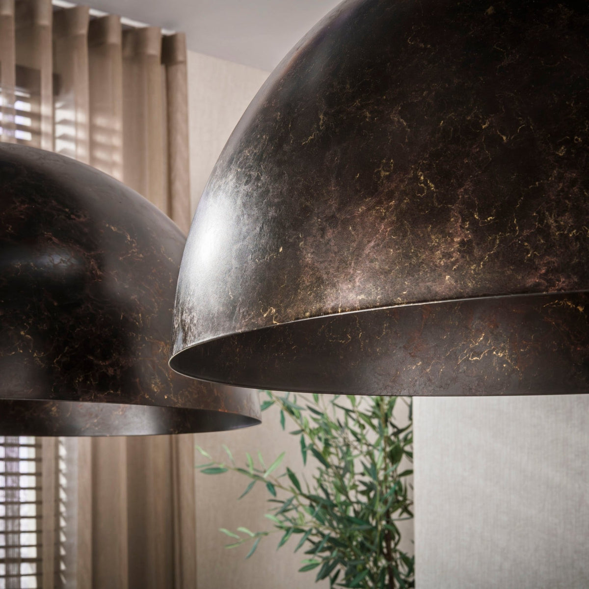 Hanging lamps - Industrial hanging lamp Dacia 2 - light Brown Round 2xØ60 cm - Dimehouse