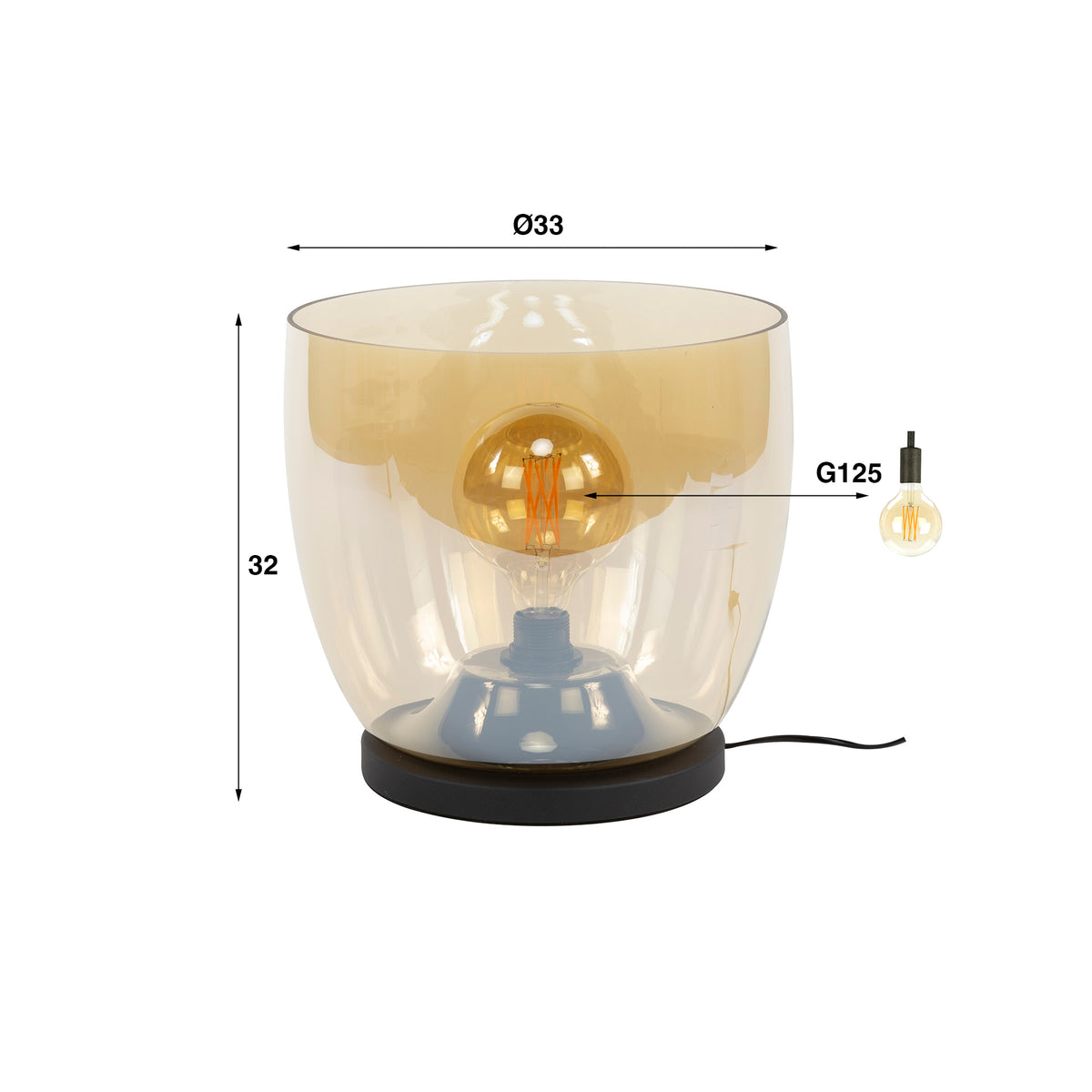 Floor lamps - Floor lamp Dain UP XL Amber glass - Dimehouse