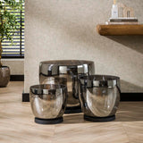 Floor lamps - Floor lamp Dain UP XL Chrome-colored glass - Dimehouse