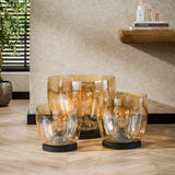 Floor lamps - Floor lamp Dain UP XXL Amber-colored glass - Dimehouse
