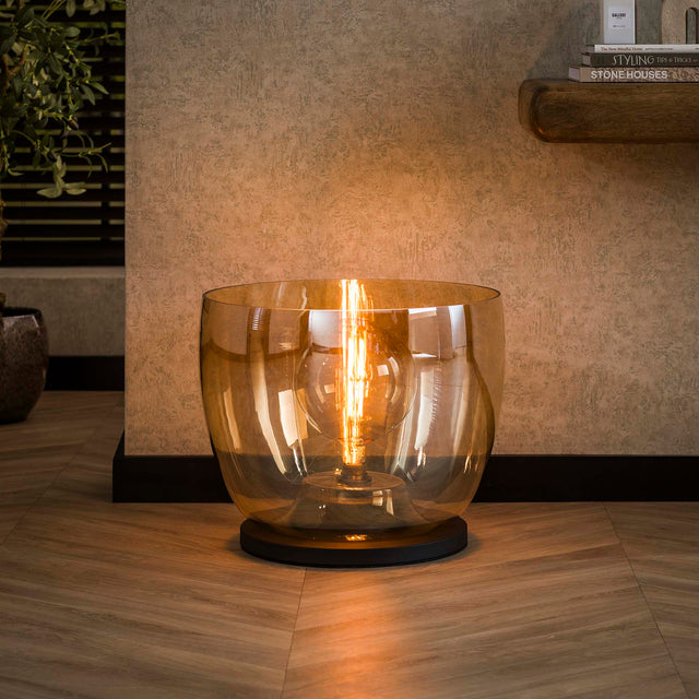 Floor lamps - Floor lamp Dain UP XXL Amber-colored glass - Dimehouse