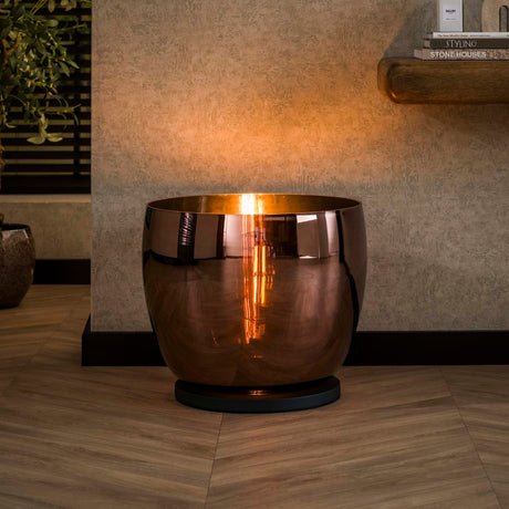 Floor lamps - Floor lamp Dain UP XXL Copper-colored glass - Dimehouse