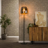 Floor lamps - Glass Floor Lamp Dain Chrome-colored - Dimehouse