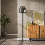 Floor lamps - Glass Floor Lamp Dain Chrome-colored - Dimehouse