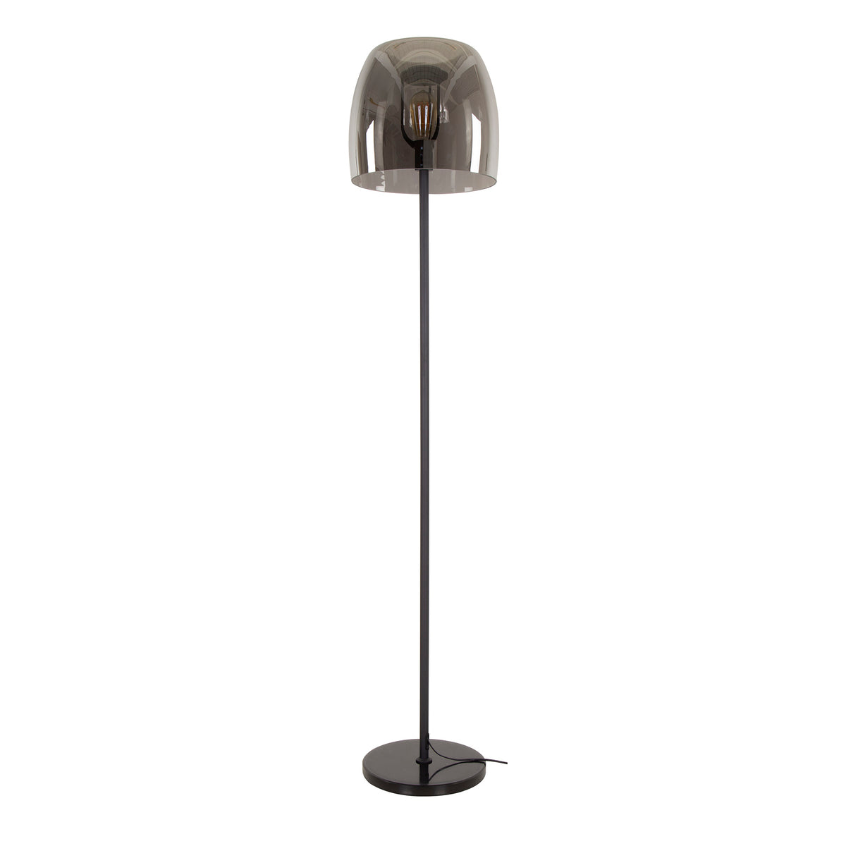 Floor lamps - Glass Floor Lamp Dain Chrome-colored - Dimehouse