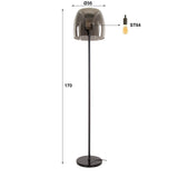Floor lamps - Glass Floor Lamp Dain Chrome-colored - Dimehouse