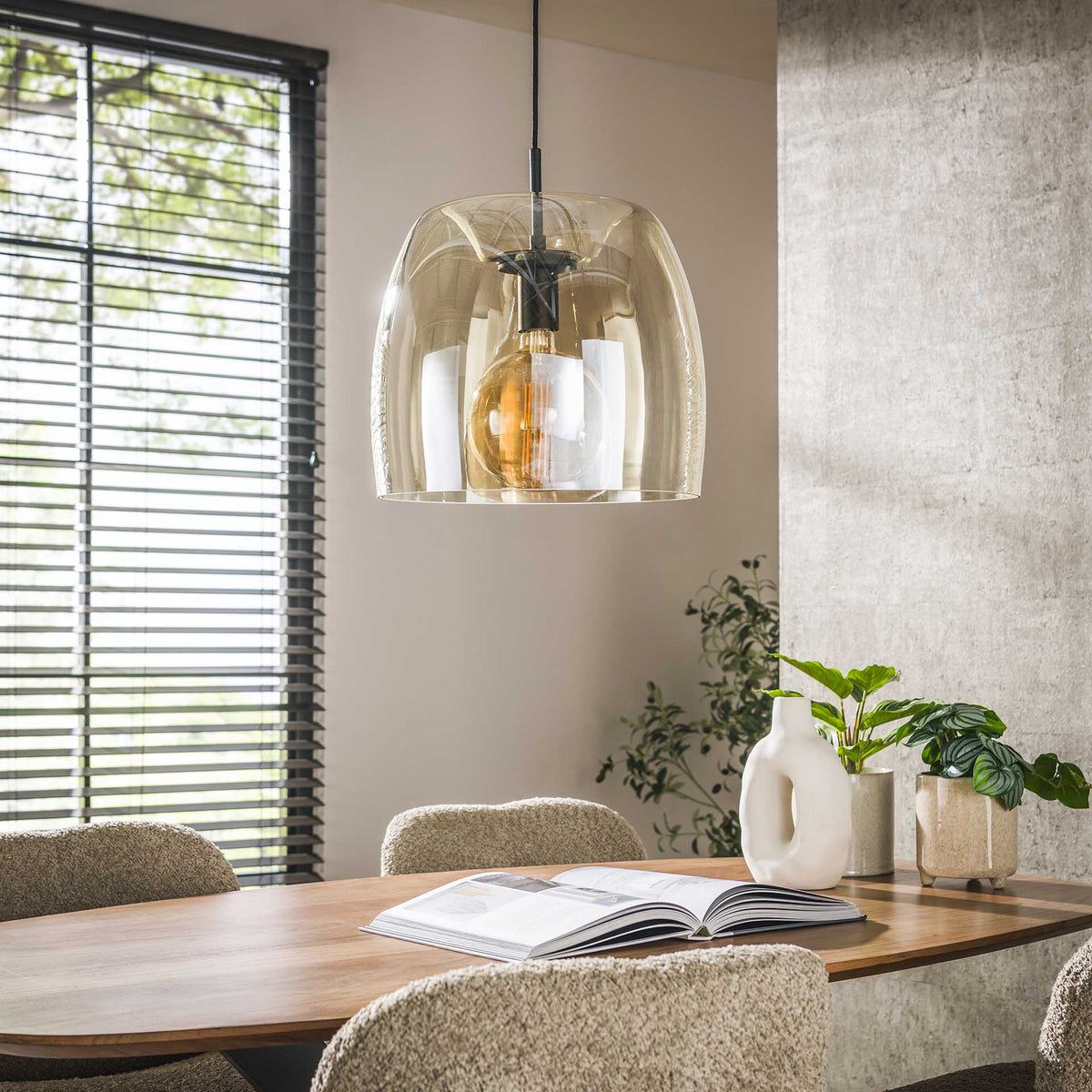 Hanging lamps - Hanging lamp Dain 1 - light Amber glass - Dimehouse